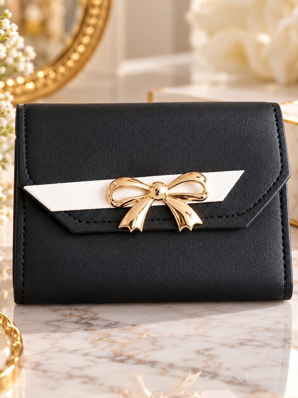 Black Bow Accent Women's Wallet